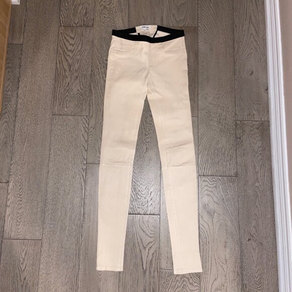 Helmut Lang Plonge Skinny Fit Leather Pants 00 - Picture 3 of 6